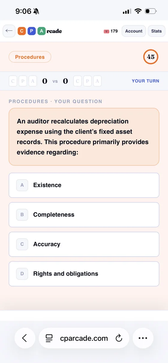 CPArcade Full Game question screen